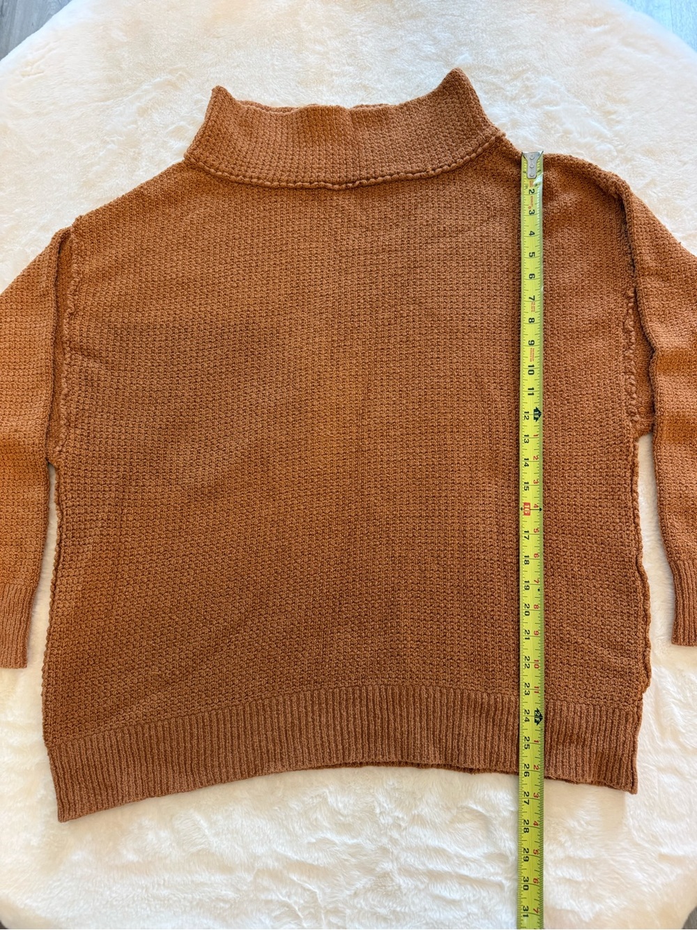 Free People Oversized Rust Turtleneck Sweater